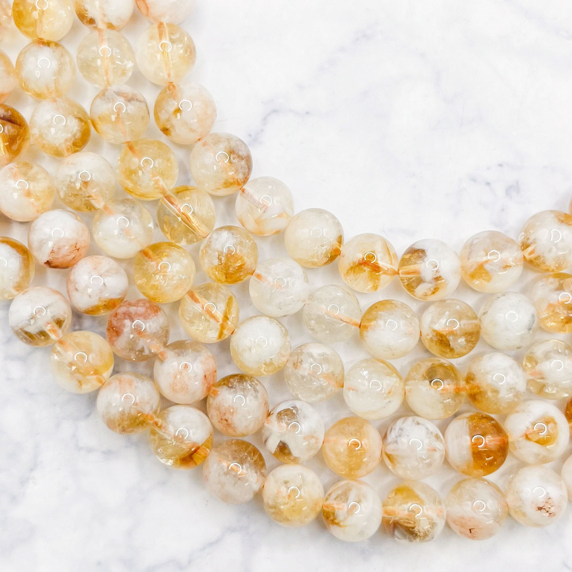 8mm Creamsicle Citrine Bead Strand Y34