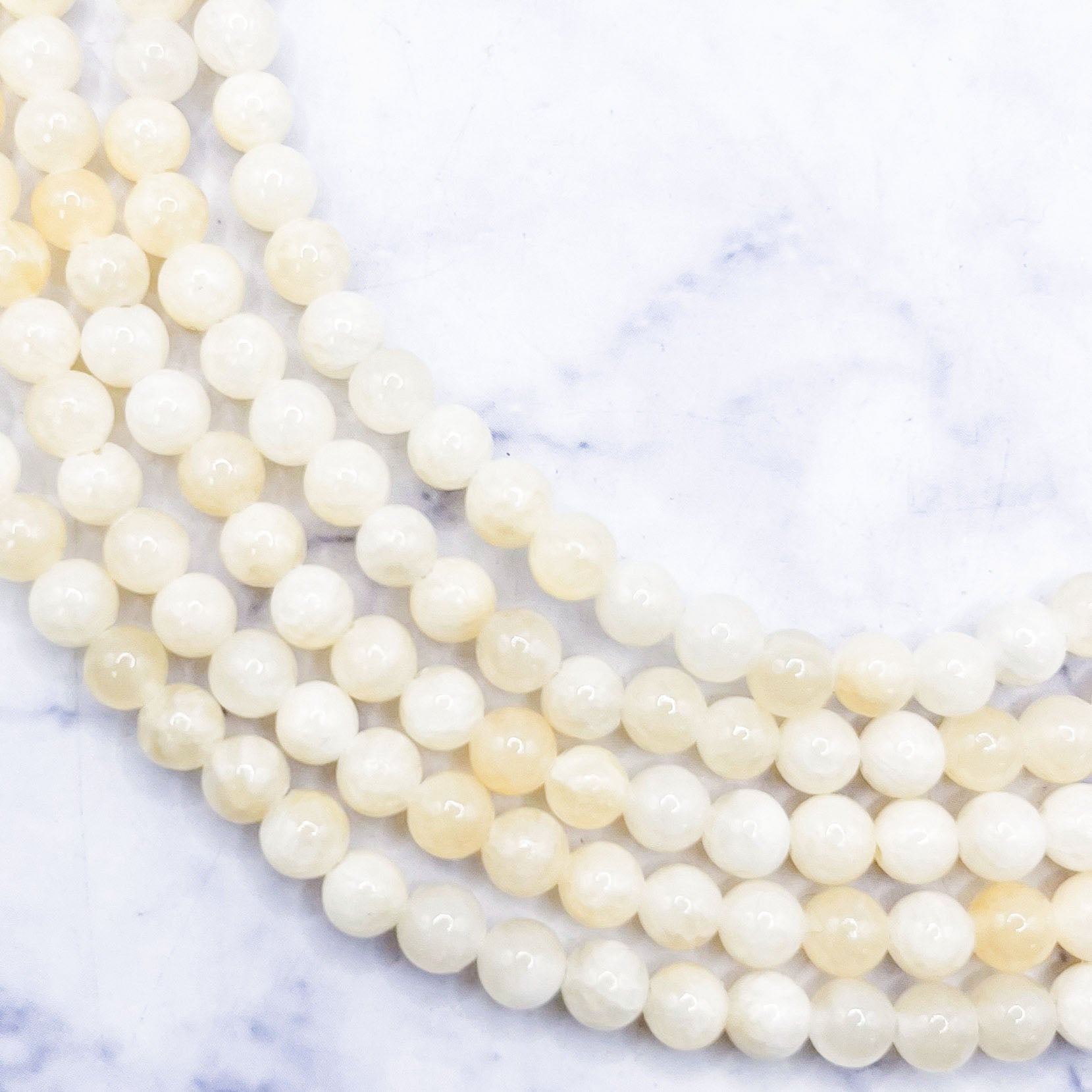 4mm Honey Calcite Bead Strand C8