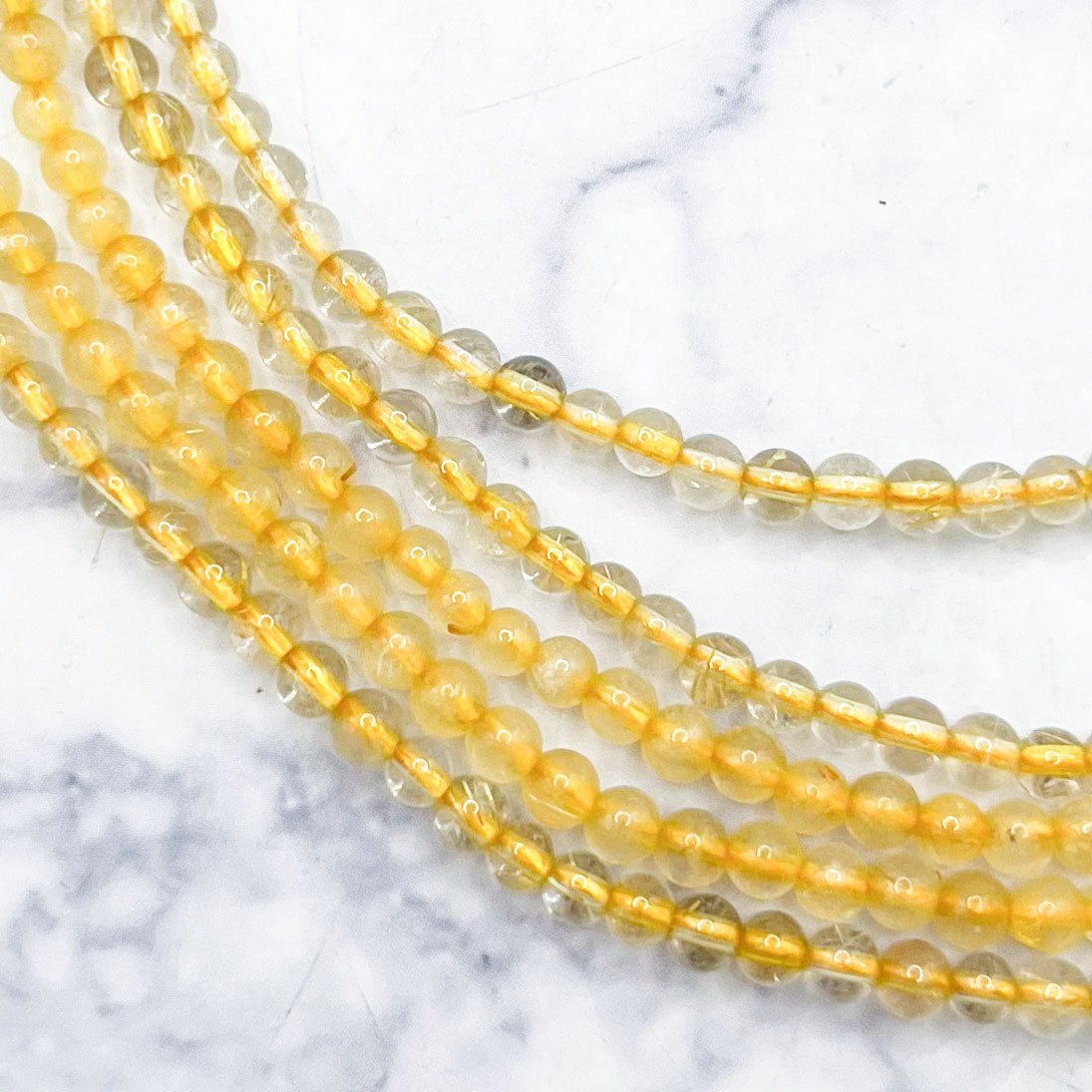 2mm Golden Rutilated Quartz Bead Strand P20