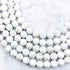 8mm White Magnesite Bead Strand B14