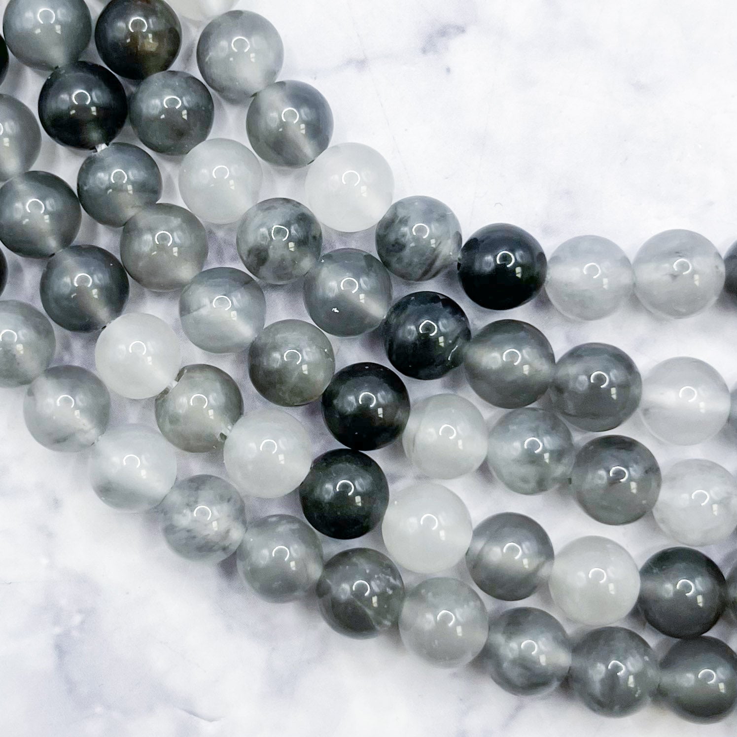 6mm Ghost Agate Bead Strand D10