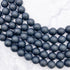 8mm Faceted Frosted Black Onyx Bead Strand K22