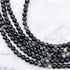 4mm Silver Sheen Obsidian Bead Strand F8