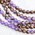 8mm Purple Orchid Resin with Copper Bornite Bead Strand P26