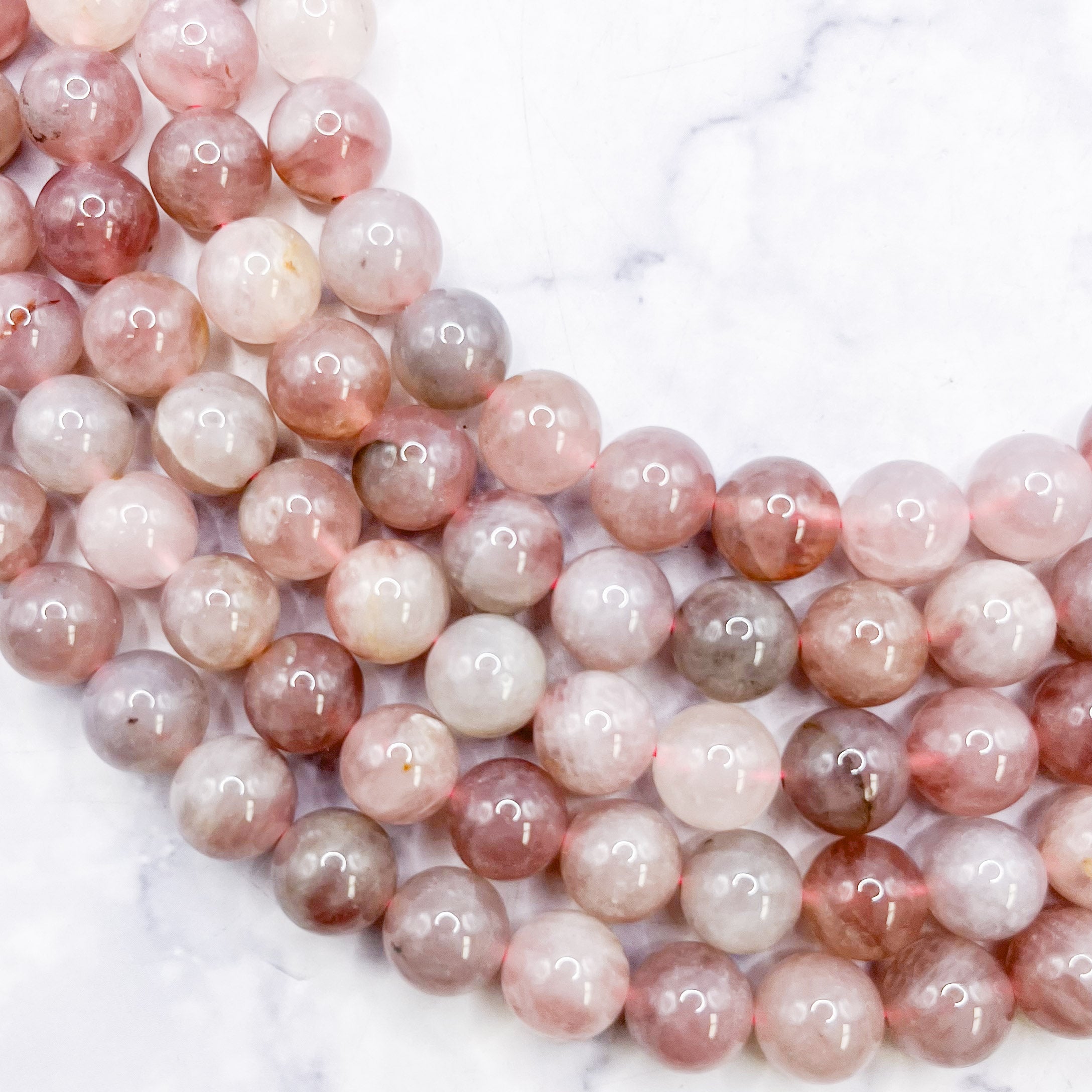 8mm Purple Rose Quartz Bead Half Strand X11