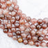 8mm Strawberry Quartz with Sunstone Bead Strand U28