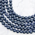 8mm Navy Goldstone Bead Strand K10