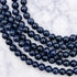 4mm Navy Goldstone Bead Strand W6