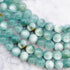 6mm Green Angelite Bead Half Strand A12