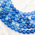 8mm Dyed Blue Banded Agate Bead Strand R12
