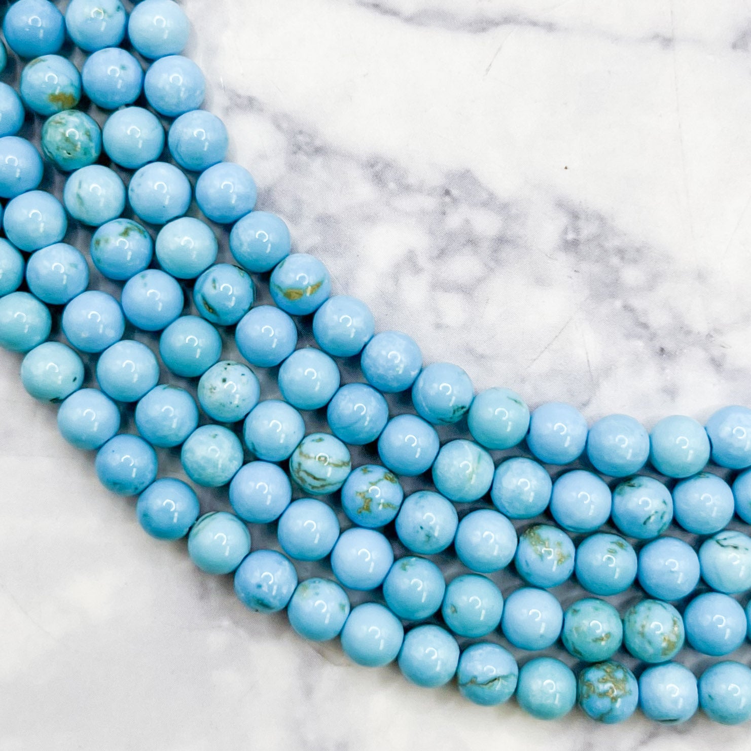 4mm Dyed Turquoise Howlite Bead Strand D6