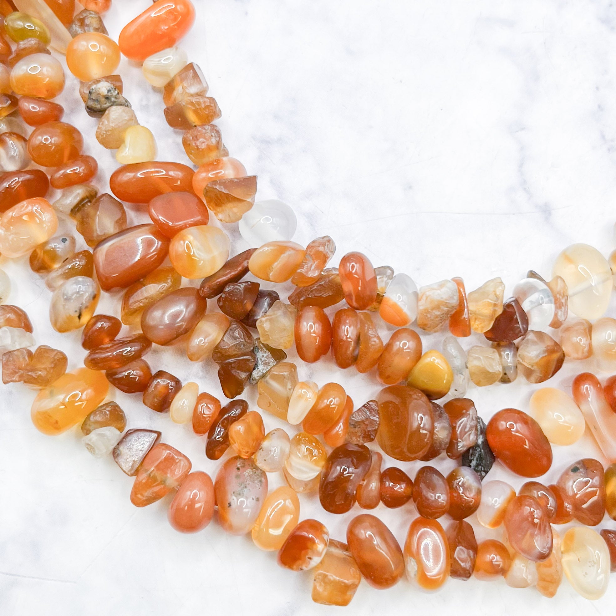 Red Agate Chip Bead Strand T10