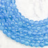 8mm Deep Sky Blue Crackle Glass Bead Strand C6