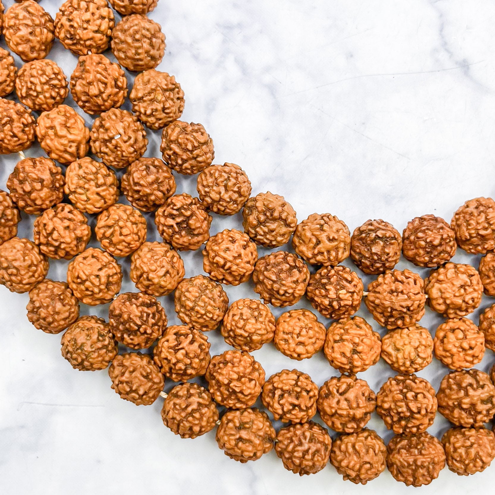 8mm Dyed Orange Rudraksha Bead Strand G7