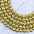 8mm Gold Electroplated Lava Stone Bead Strand F13