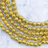 6mm Gold Electroplated Lava Stone Bead Strand E11