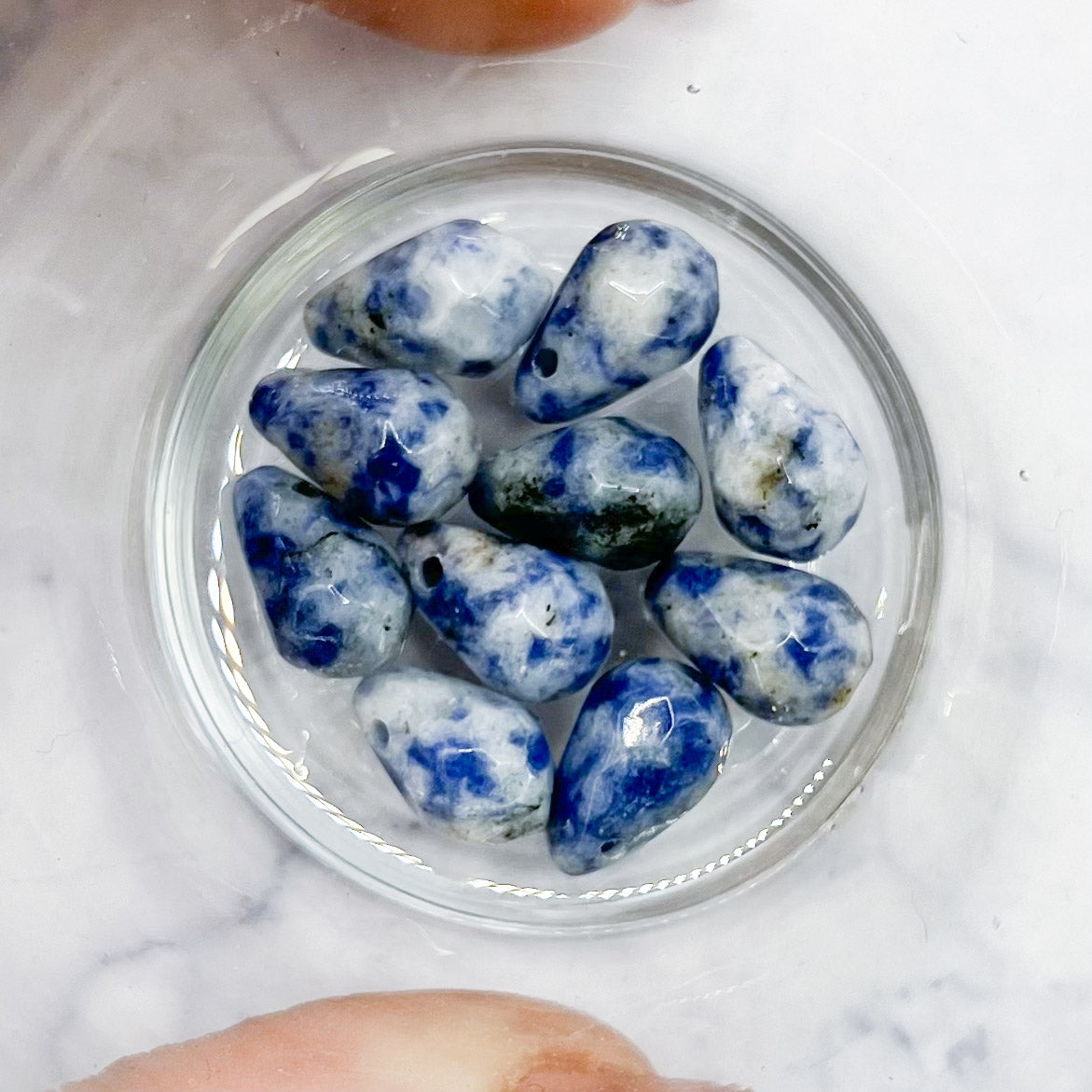 8x12mm Faceted Sodalite Teardrop Bead Pack P8 (10 Beads)