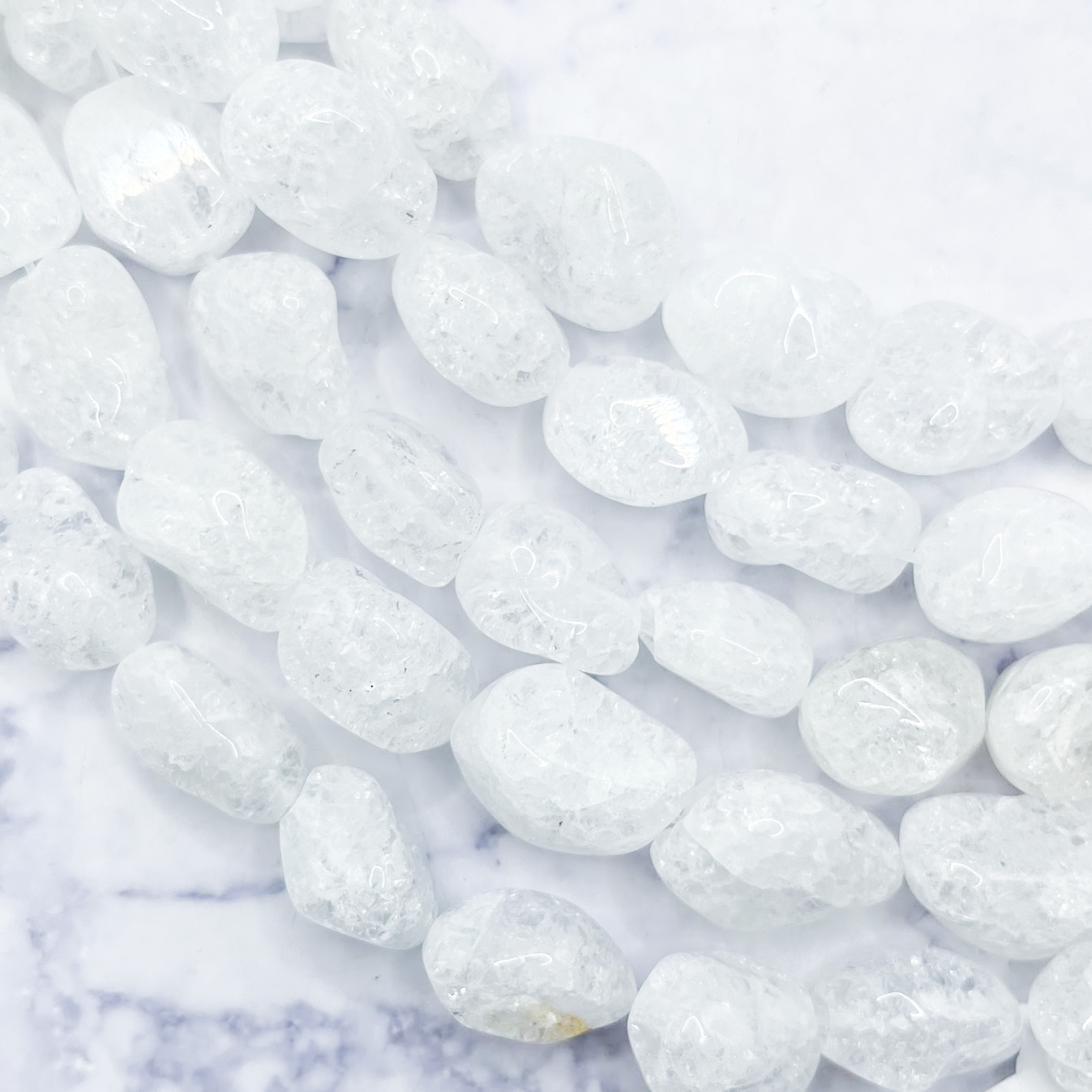 13mm Clear Quartz Nugget Bead Half Strand T16