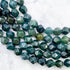 8mm Moss Agate Polygon Bead Half Strand R12