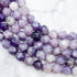 8mm Lepidolite Polygon Bead Half Strand C14