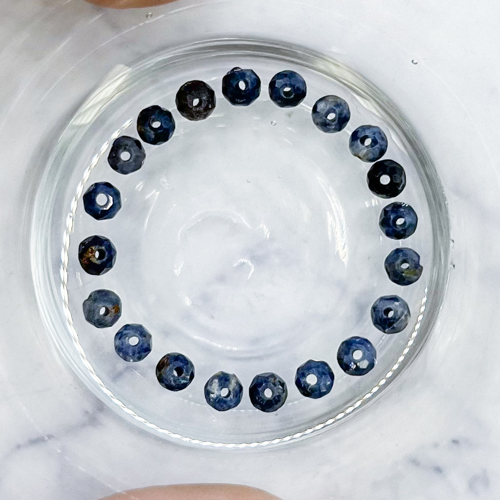 4x3mm Faceted Sapphire Rondelle Bead Pack (20 Beads) S8