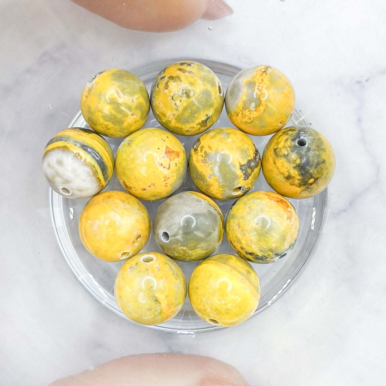 10mm Bumble Bee Jasper Bead Pack (6 Beads) L22