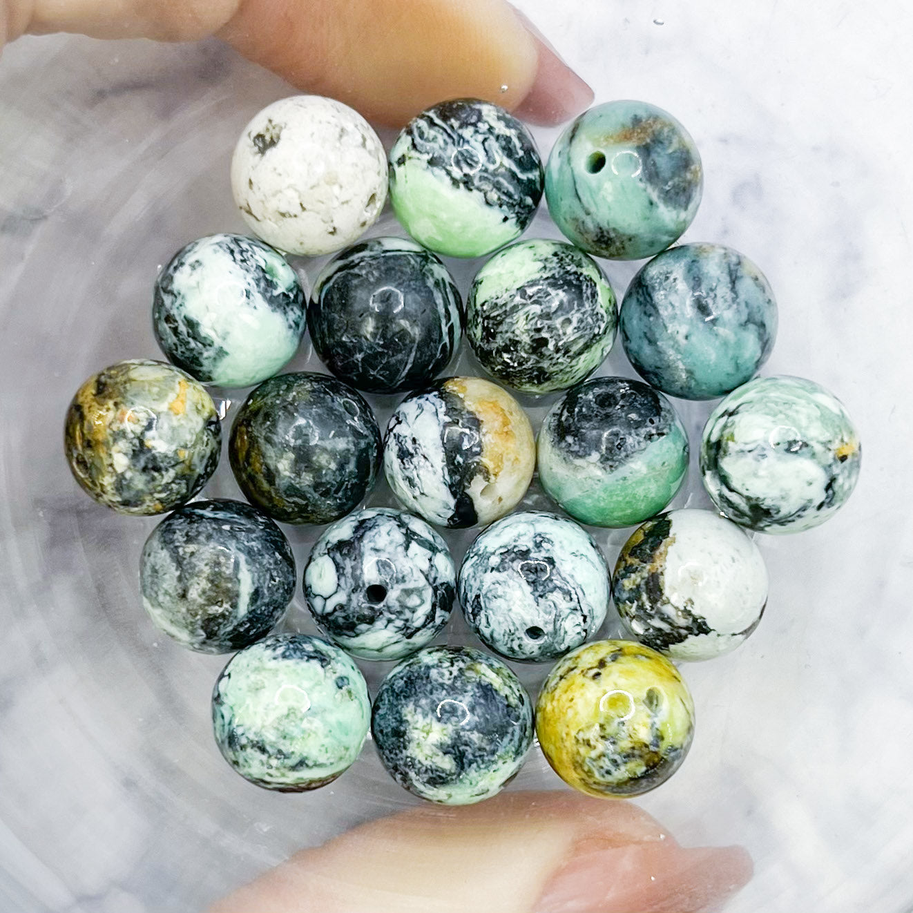 10mm Green Variscite Bead Half Strand V30