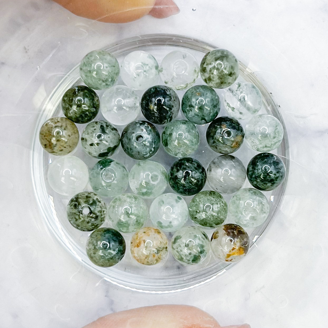 6mm Green Phantom Quartz Bead Pack (10 Beads) E5