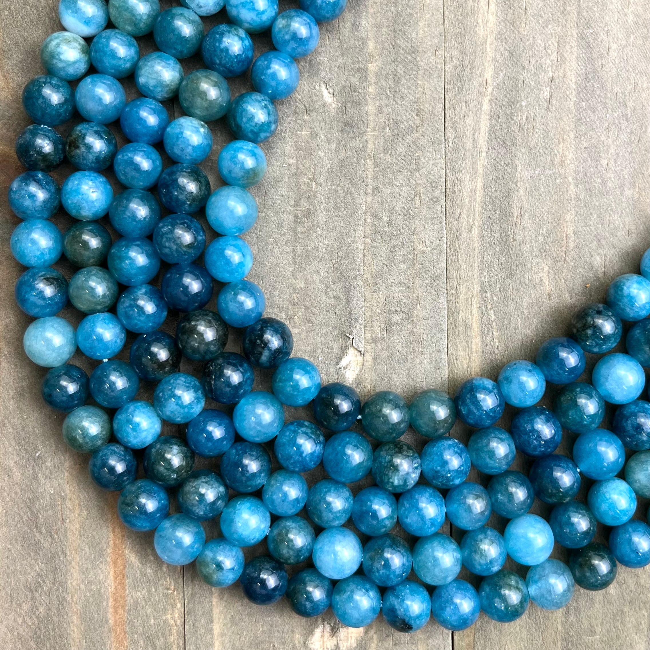 6mm Emperor Blue Chalcedony Bead Strand