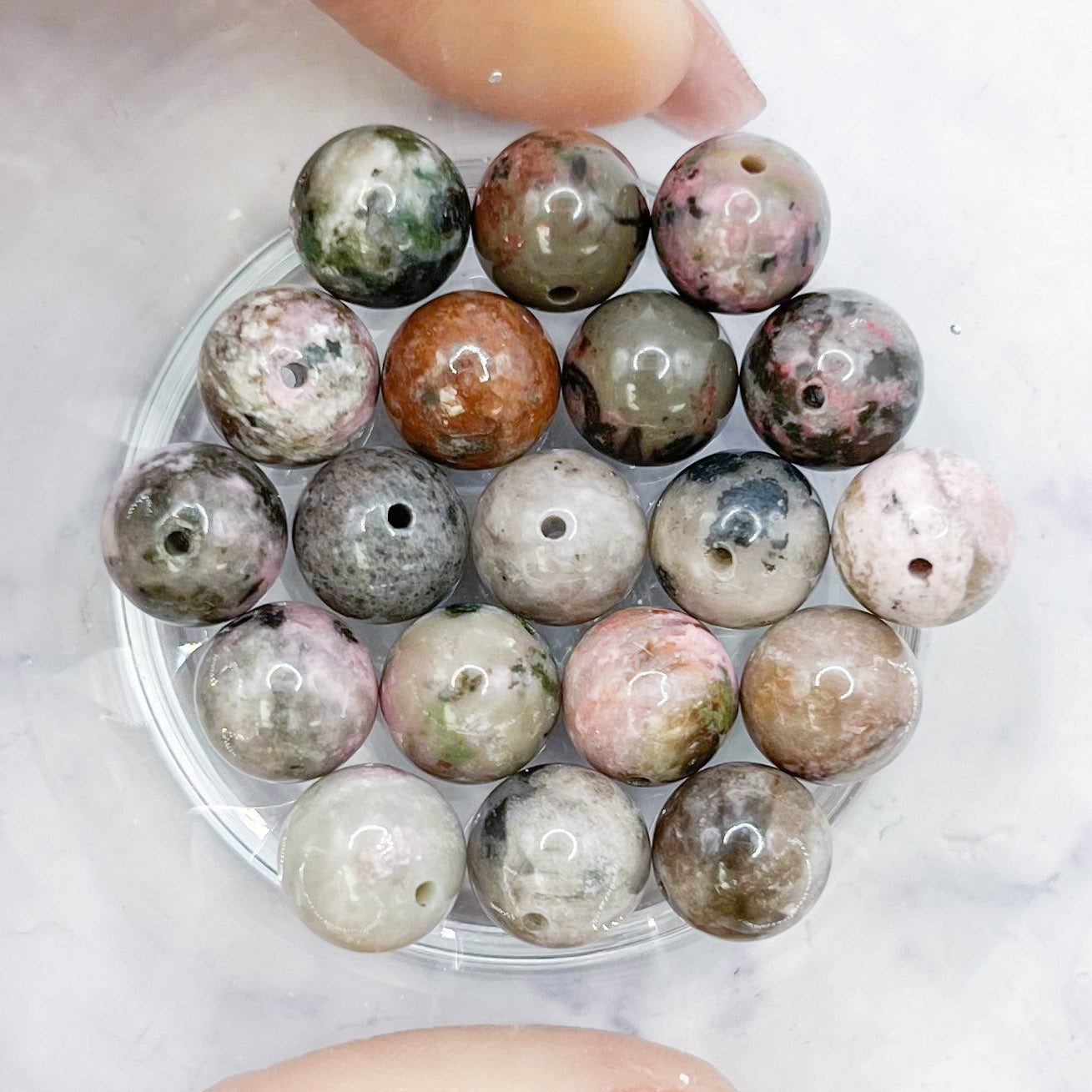 8mm Cobalt Calcite Bead Half Strand D42