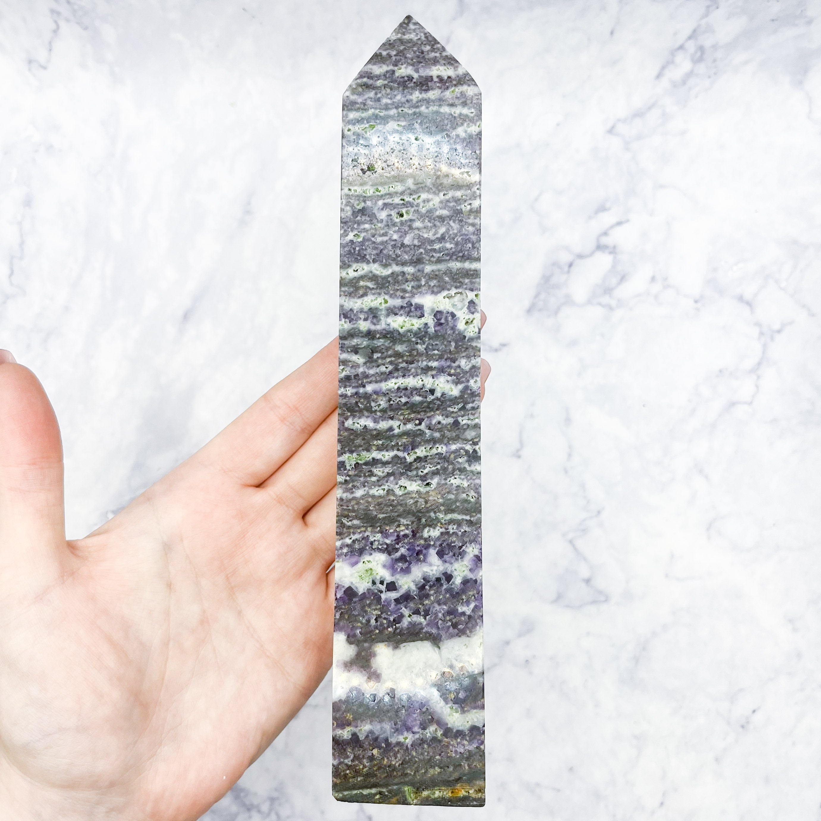 Purple Sphalerite Tower H85
