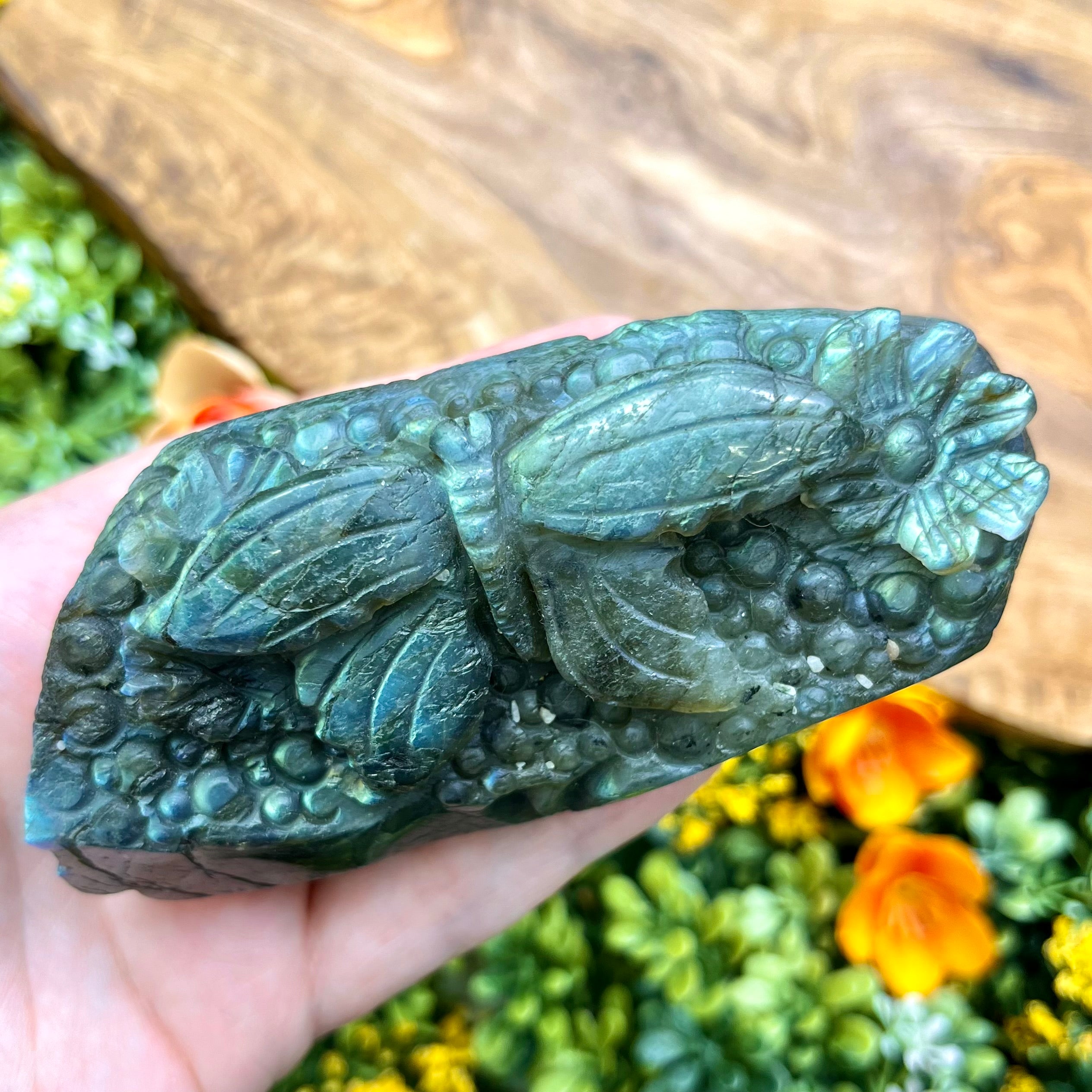 4 Inch Labradorite Butterfly Carving S118