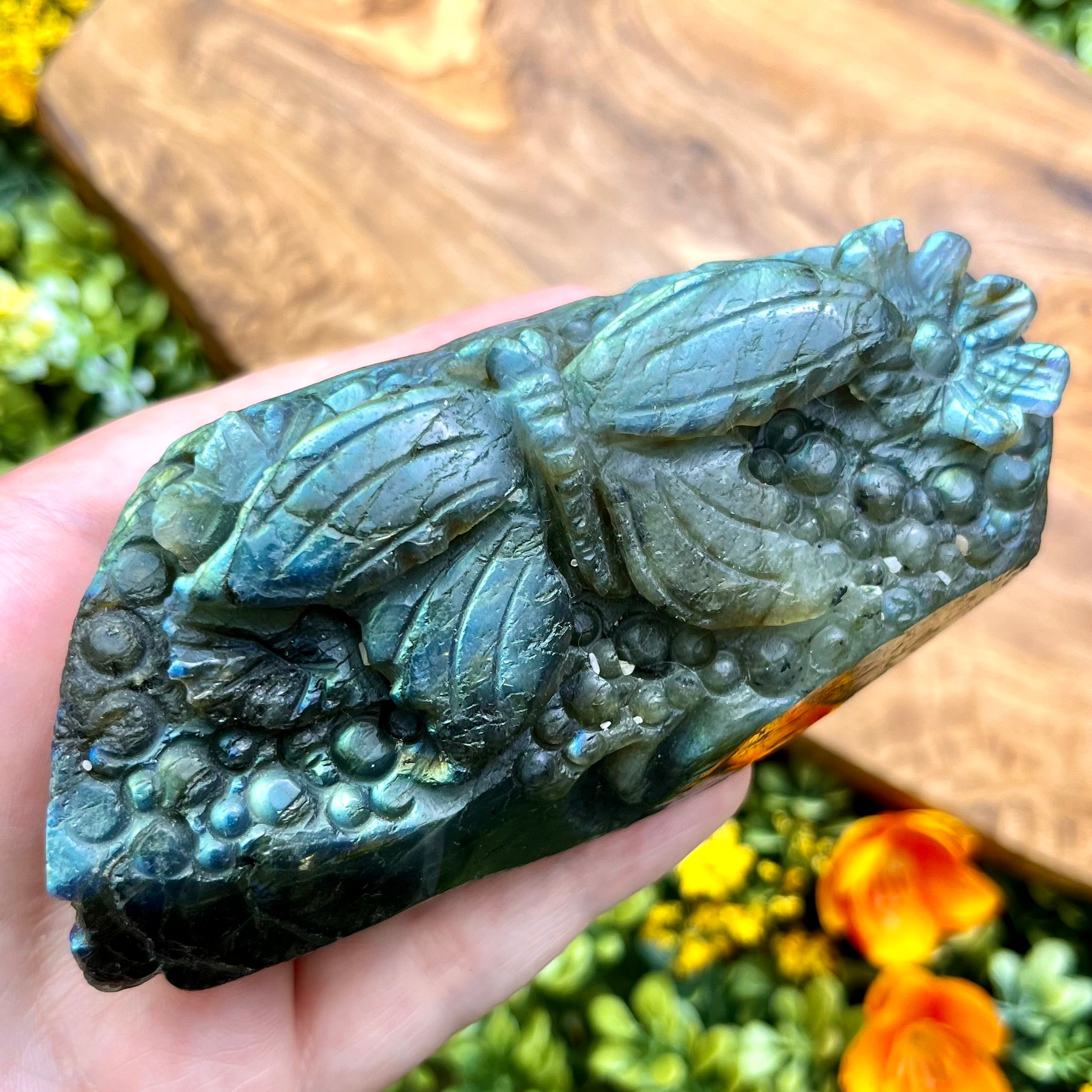 4 Inch Labradorite Butterfly Carving S118