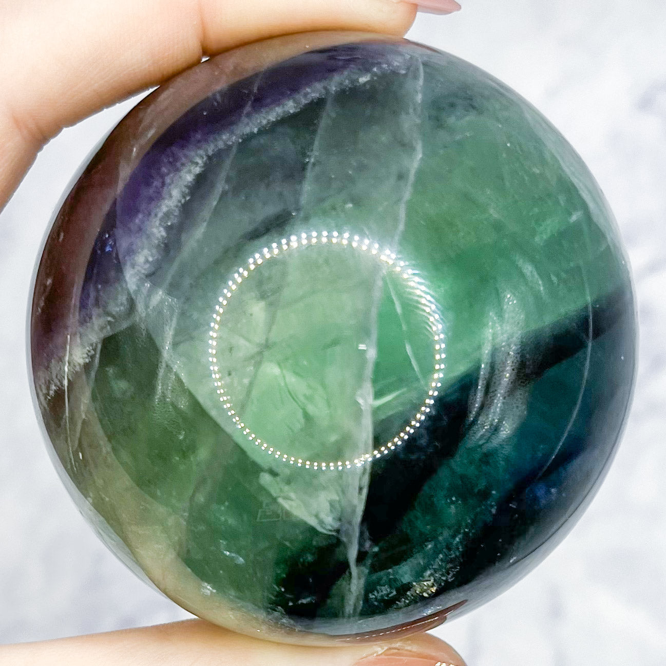 Purple/Green Fluorite Sphere $93