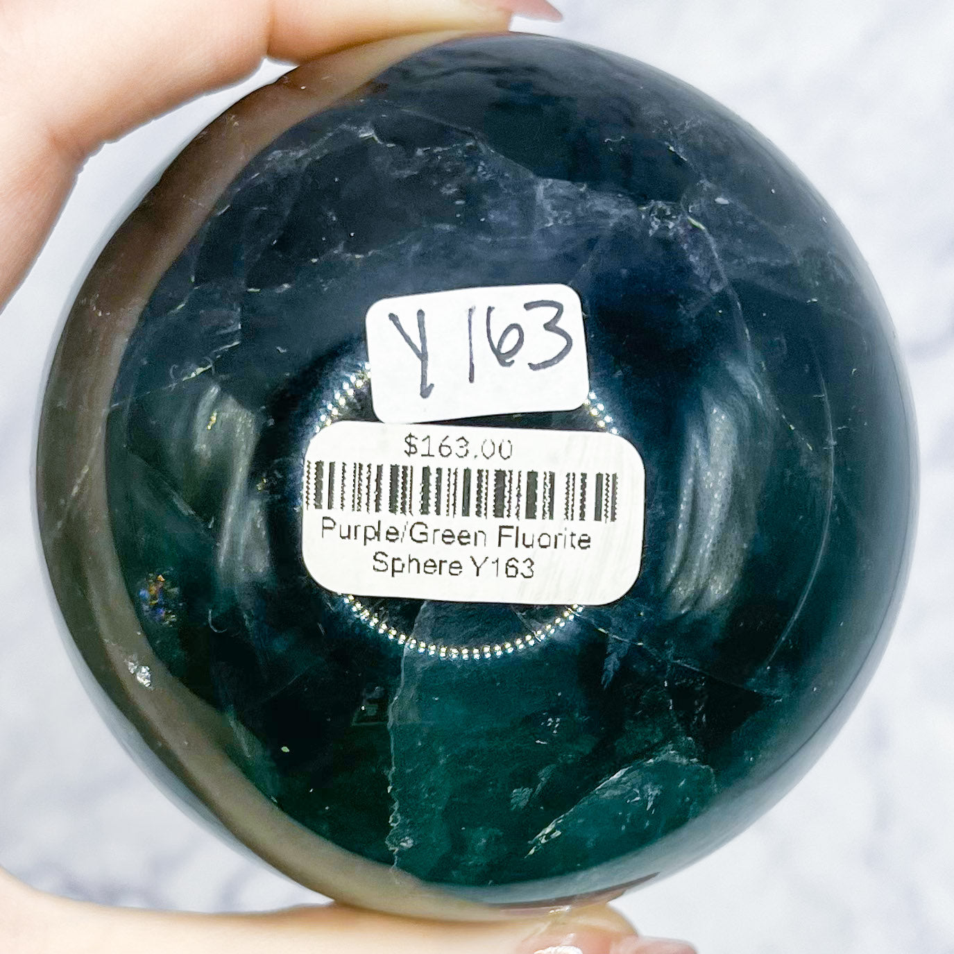 Purple/Green Fluorite Sphere Y163