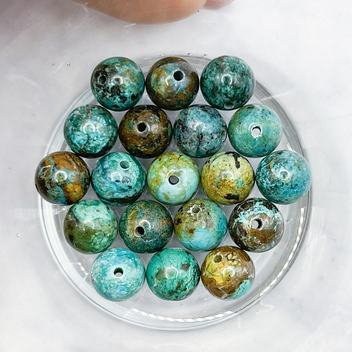 8mm Malachite & Azurite Bead Pack (10 Beads) F13