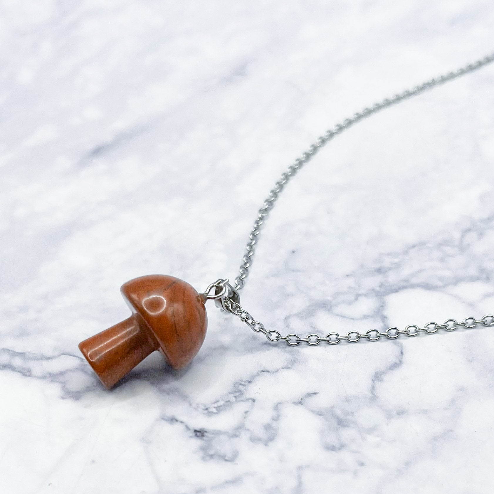 22mm Red Jasper Mushroom Pendant