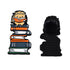 35mm Blue and Orange Hedgehog Reading on Bookstack Pin W6