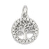 14mm Silver Cubic Zirconia Tree of Life Round Charm B5