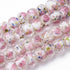 10x8mm Faceted Soft Pink Roses Lampwork Rondelle Bead Pack (8 Beads) V6