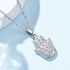 17.8-Inch Stainless Steel Hamsa Hand Pendant Necklace B14