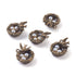24mm Antique Bronze and Grey Pearl Bird's Nest Pendant U25