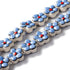 17mm Light Blue 5-Petal Flower Porcelain Bead Pack (4 Beads) Y8