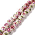 8mm Deep Pink Flowers Porcelain Bead Pack (10 Beads) Q45