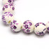 10mm Purple Flowers Porcelain Bead Pack (10 Beads) S45