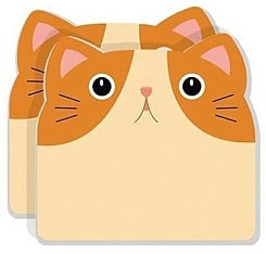 2.5-Inch Orange and Brown Cat Sticky Notes F15