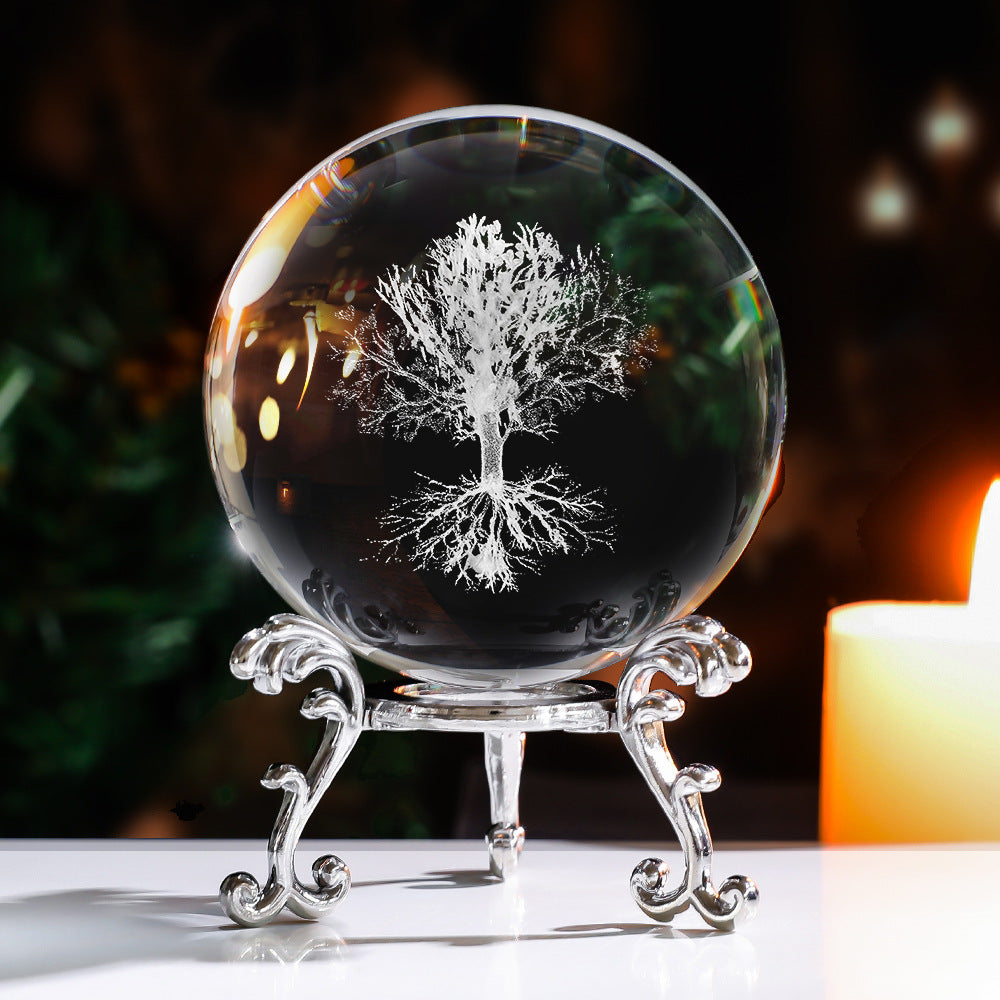 2.25-Inch Glass Sphere with Internal Tree of Life Q15