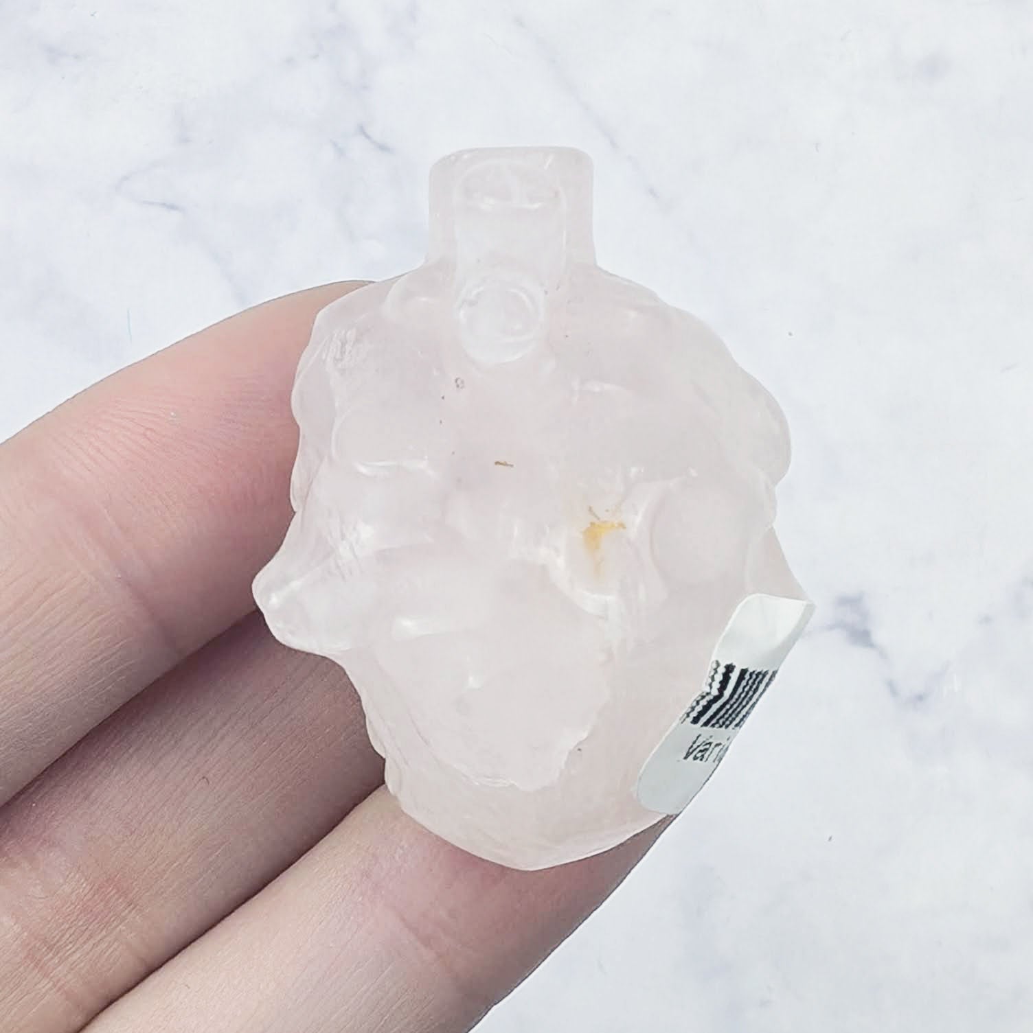 1.5 Inch Rose Quartz Anatomical Heart Carving D24