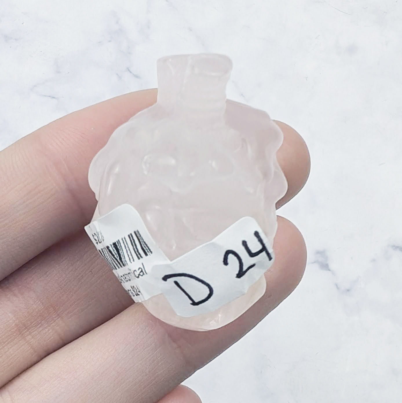 1.5 Inch Rose Quartz Anatomical Heart Carving D24