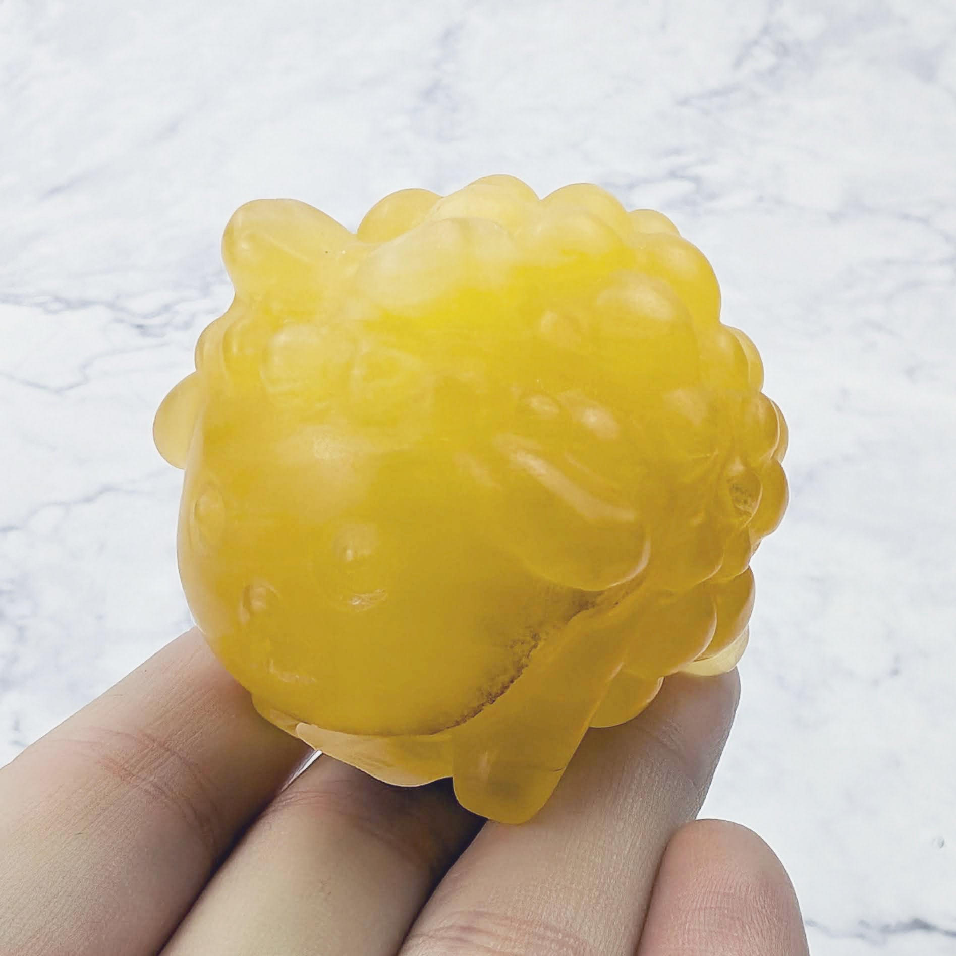 1.25 Inch Yellow Fluorite Sheep Carving S48